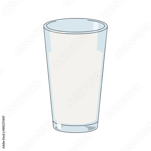 Glass of Milk Cartoon Vector Illustration Simple Flat Design