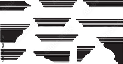 Abstract black and white geometric shapes and lines pattern