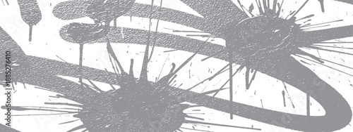 Abstract Gray Splatter and Drip Graffiti Art Texture.