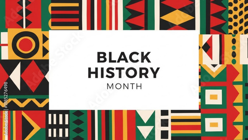 Vibrant african american cultural patterns celebrate black history month with colorful geometric designs