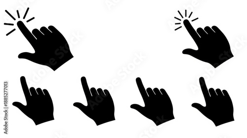 Computer Cursor Hand Icon Set.