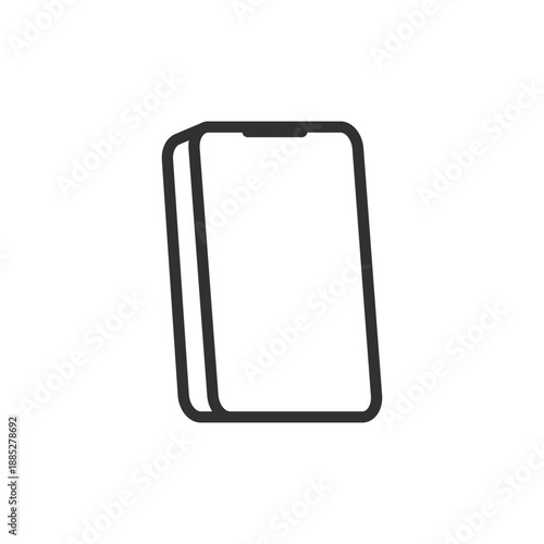 Smartphone device, linear icon. Mobile communication and digital technology. Line with editable stroke.