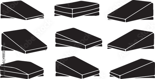 Black book icons in various angles and positions illustration