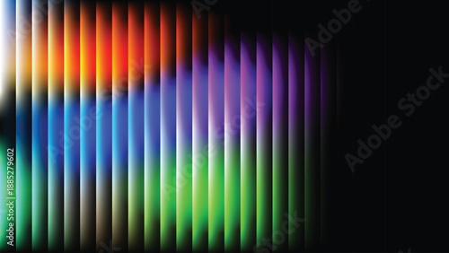 Vertical luminous bars blending through a spectrum of warm and cool colors offer a dynamic background suitable for technology or music-related advertising visuals.