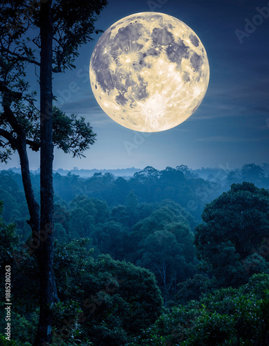 full moon over the mountains wallpaper