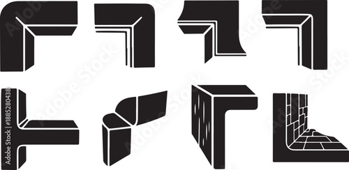 Black and white corner designs for architecture and decor