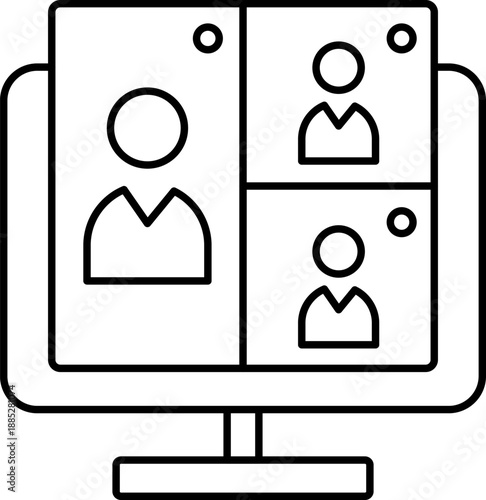 Remote work and freelancing icons set. Laptop, coffee, home office, tasks, deadlines, time management, online calls symbols and sins collection.