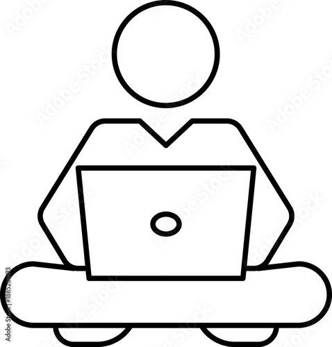 Remote work and freelancing icons set. Laptop, coffee, home office, tasks, deadlines, time management, online calls symbols and sins collection.