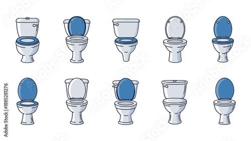 Collection of Modern and Classic Toilet Designs.