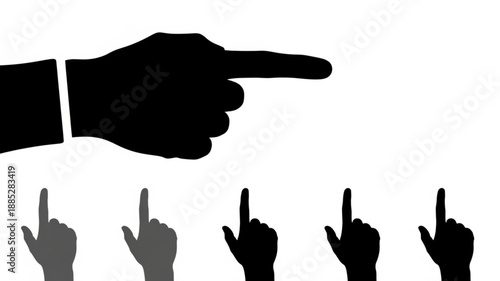 Silhouette Hand Pointing Direction.