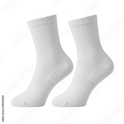 Pair of white socks isolated on transparent background