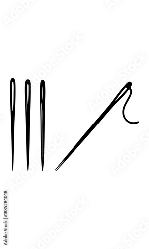 Needle silhouette, various sewing needle clipart, sewing needle vector art, sewing needle shape vector, vector of sewing needle set isolated