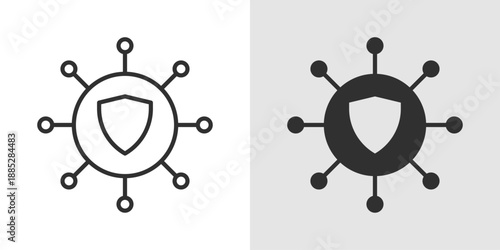 Security Network Icon representing protected network infrastructure, cybersecurity systems, secure connections, and data defense technology.