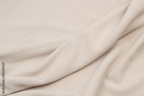 Fleece fabric top view. Texture of textile fleece bedspread.