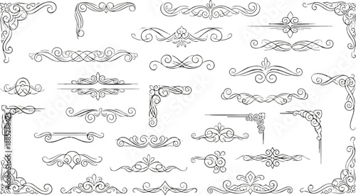 Ornate Decorative Elements and Flourishes Collection.