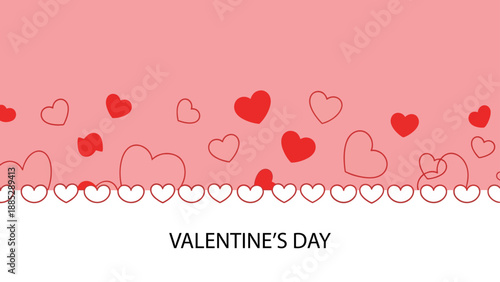 Romantic Valentine's Day Pattern with Repeating Hearts on a Pink Gradient Background