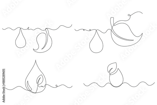 Minimal continuous line drawing of fire flame natural energy concept vector illustration
