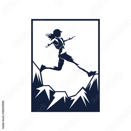 ultra trail running logo vector