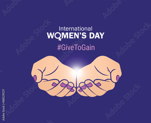 International Women's Day concept background. #GiveToGain Women Equality Day Concept.