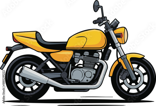 A detailed illustration of the rear section of a yellow and black sport motorcycle