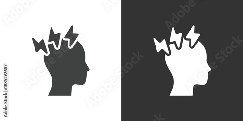 Severe Headache icon. Solid glyph series icon