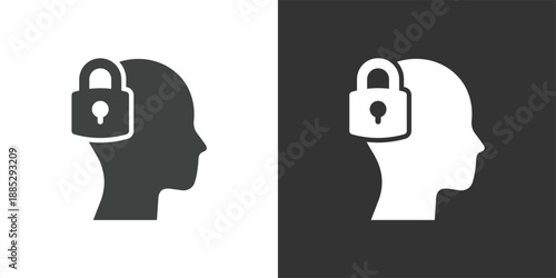 Mind Privacy icon. Solid glyph series icon