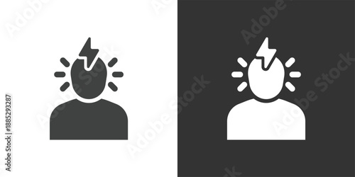 Brain Stimulation icon. Solid glyph series icon