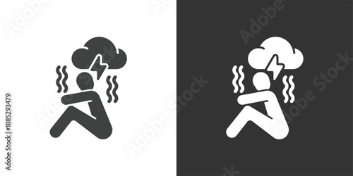 Stress and Depression icon. Solid glyph series icon