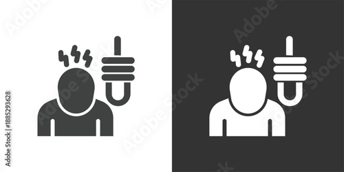 Suicidal Thoughts icon. Solid glyph series icon