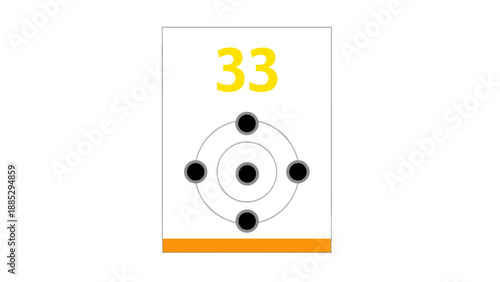 Modern minimalist number 33 with geometric target design