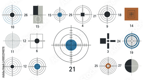 Diverse shooting targets collection for precision practice and training