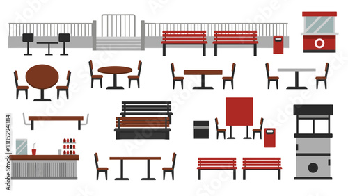 Outdoor furniture and fixtures collection for parks and public spaces