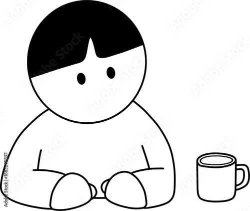 커피 마시는 남자