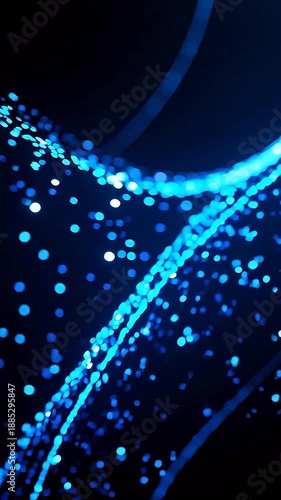 AbstractBlue-WhiteWaveonBlackBackground