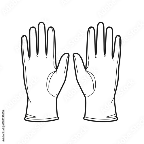 Clean Latex Gloves Icon, Hand Protection, Medical Gear, Safety Equipment, Illustration
