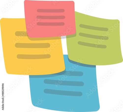 Collection of four colorful sticky notes for reminders and notes