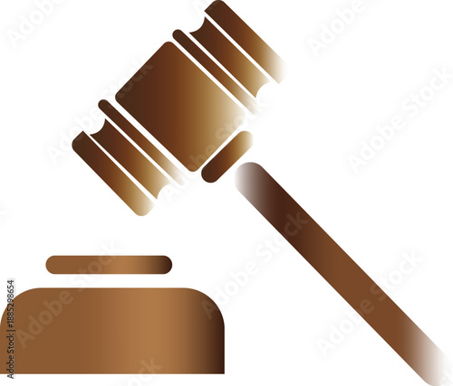 Judge gavel and sound block vector legal justice and auction icons