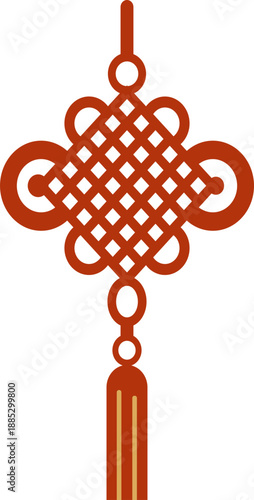 Chinese lucky knot pendant with tassel, traditional decorative ornament for good fortune and prosperity