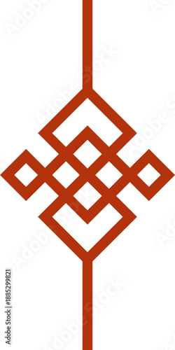 Eternal knot symbol - a traditional symbol of good fortune and prosperity used in Buddhism and East Asian cultures