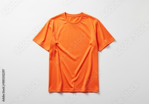 Orange tshirt on a light gray background for mockup