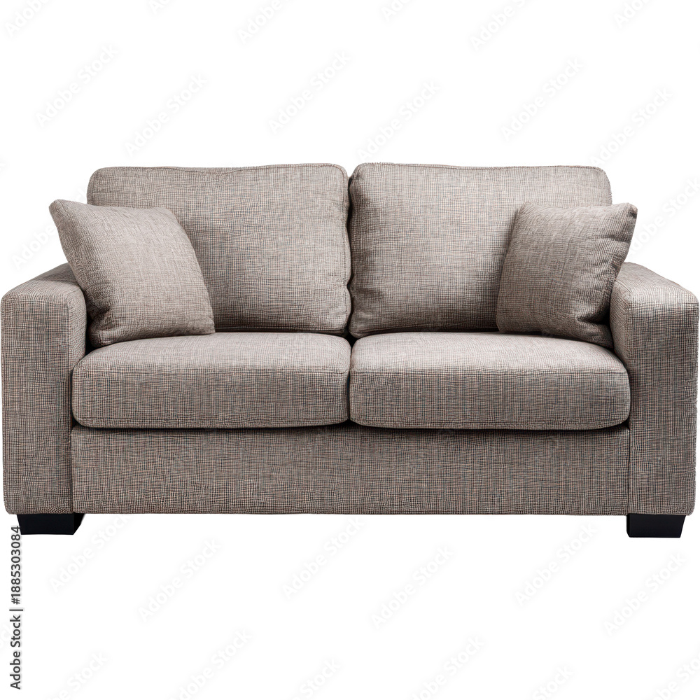 Fototapeta premium Comfortable two-seater sofa in a cozy living room setting.
