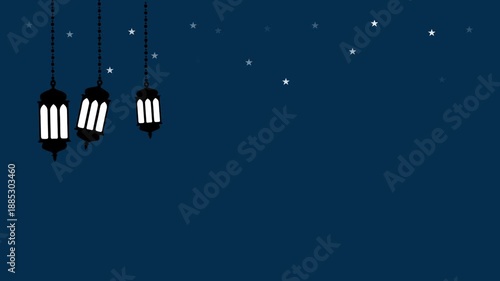 Hanging lantern animation inspired by Islamic and Ramadan celebrations. Soft moving lantern decorations suitable for Eid Mubarak greetings religious events festive backgrounds social media 