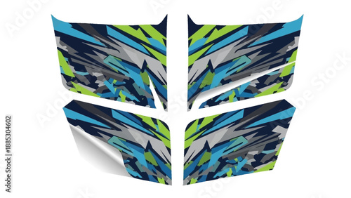 Colorful Abstract Leaf Shaped Design Element.
