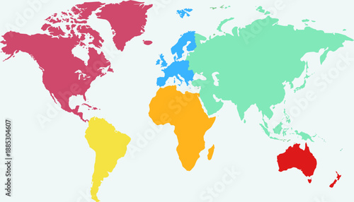 World map. Color modern vector map. Silhouette map.