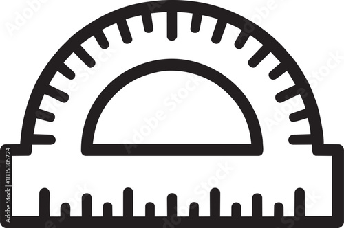 Graphic design protractor measure tool icon vector