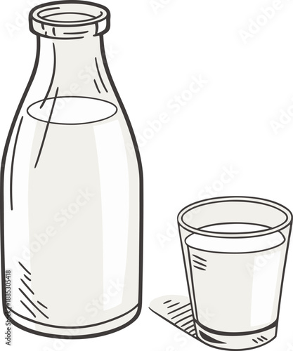 Realistic vector icon illustration milk jug in a splash of fresh milk isolated on white backgro