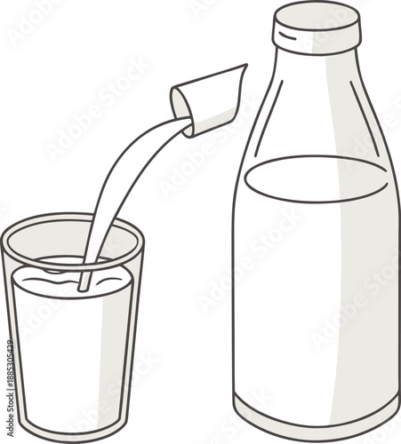 Realistic vector icon illustration milk jug in a splash of fresh milk isolated on white backgro