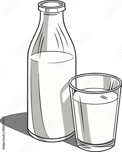 Realistic vector icon illustration milk jug in a splash of fresh milk isolated on white backgro