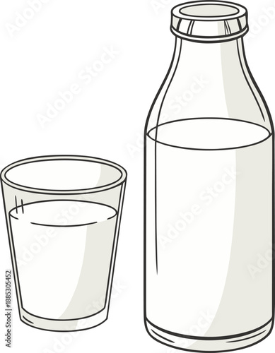 Realistic vector icon illustration milk jug in a splash of fresh milk isolated on white backgro