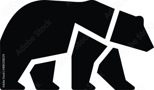 polar bear silhouette vector illustration on transparent background